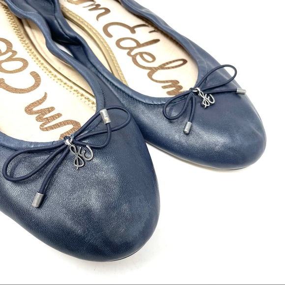 Sam Edelman Felicia Navy Nappa Leather Ballet Flats Size 9.5/ 41 - Picture 15 of 16